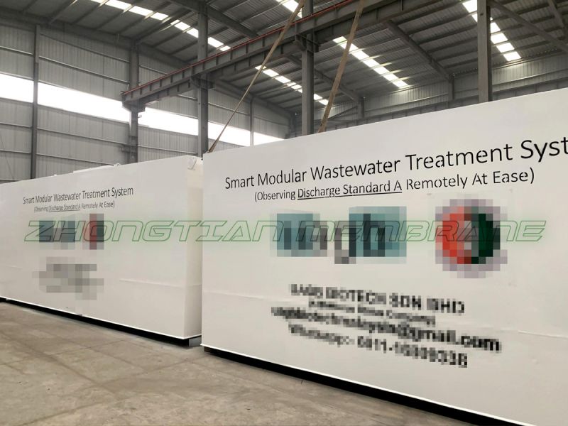 中天膜科技發(fā)往馬來(lái)西亞客戶智能一體化污水處理機(jī)順利出港